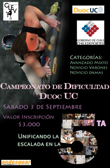 Afiche Campeonato DUOC UC Escalada de Dificultad Viña del Mar 2011