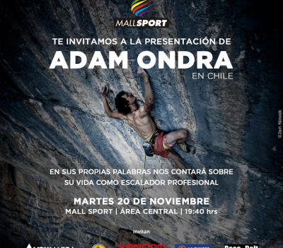 Adam Ondra exhibirá una muestra fotográfica en Mall Sport el Martes 20 de Noviembre